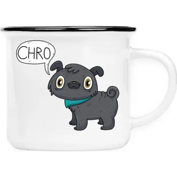 Pánská móda Keramikáček s potiskem mops černá CHRO!