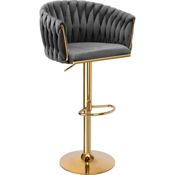 Jídelní židle Barová židle COFTON sametová, zlatá / grafitová