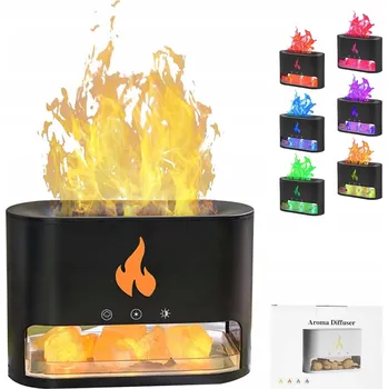 Aroma difuzér ZVLHČOVAČ VZDUCHU KOMÍN DIFUZÉR AROMATERAPIE LED LAMPA EFEKT OHNĚ