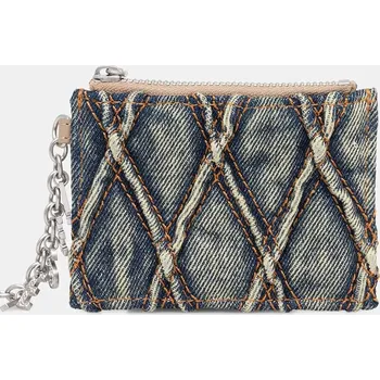 Peněženka Peněženka Diesel CHARM-D CARD HOLDER WITH CHAIN dámská, modrá barva, X10417.P5570 55J, vel. ONE SIZE