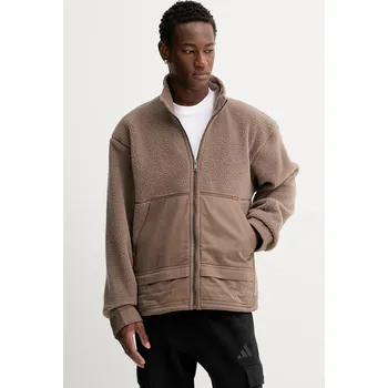 Pánská mikina Fleecová mikina adidas Originals Premium Essentials pánská, hnědá barva, hladká, JW3510 84X, vel. S