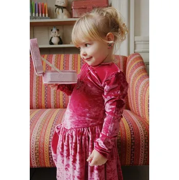 Dívčí šaty Dívčí šaty Konges Sløjd CARLITO DRESS GRS KS103746.9BYA burgundské 93X, vel. 104