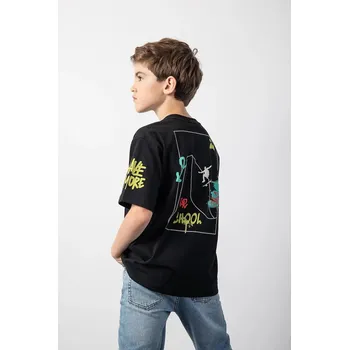 Chlapecké tričko Dětské bavlněné tričko Coccodrillo černá barva, s potiskem, SPORTS BOY JUNIOR ZC5143201SBJ 99X, vel. 158