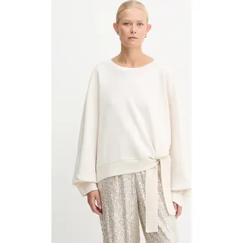 Dámská mikina Mikina BOSS Essega dámská, béžová barva, hladká, 50550338 01A, vel. L