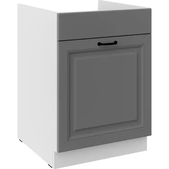 Kuchyňská skříňka Spodní dřezová skříňka s výsuvem STILO DUSTGREY / BÍLÝ MAT 60 ZL 1S BB