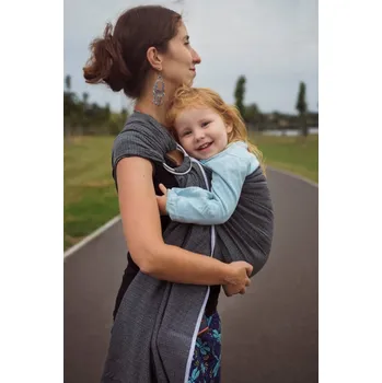 Šátek na nošení dítěte Ring sling Leo šedý