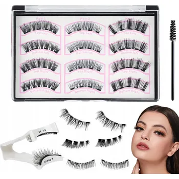 Péče o řasy a obočí 12 KUSŮ MAGNETICKÉ ŘASY UMĚLÉ ŘASY PRO KAŽDODENNÍ POUŽITÍ, SNADNÁ APLIKACE