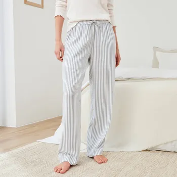 Dámské noční prádlo Blancheporte Pyžamové pruhované kalhoty režná/modrá 52