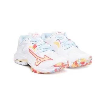 Pánská sálová obuv Dámská volejbalová obuv Mizuno WAVE LIGHTING Z8 W 4 Bílá, Červená, Žlutá