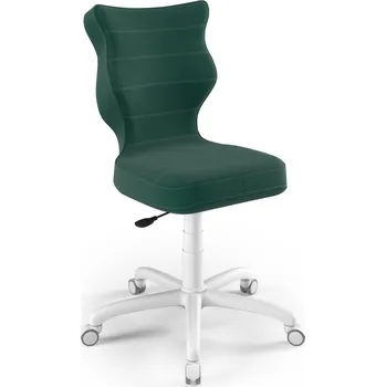 Entelo PETIT 3 Ergonomicky tvarovaná dětská židle bílá kostra zelená - látka Velvet