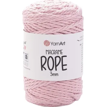 Galanterie Yarn Art Macrame Rope 3 mm 63 m 762 Light Pink Šňůra