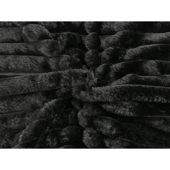 Kožešina s pruhy / imitace činčily METRÁŽ - 8 černá