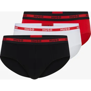 Pánské spodní prádlo HUGO Pánské Sada tří pánských slipů v černé, červené a bílé barvě HUGO Černá M (2477379)