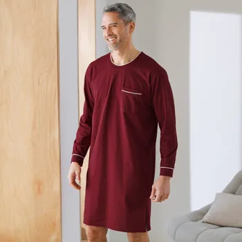 Dámská noční košile Blancheporte Noční košile s kontrastní paspulkou bordó 87/96 (M)