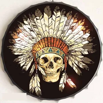 Plechová cedule Cedule 35x35cm víko Indians