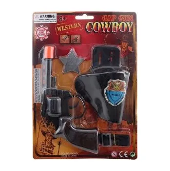 Dětská zbraň Pistole kapsle 8 ran+poudro+odznank