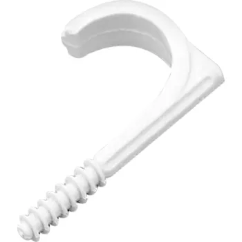 Upevňovací kabelová svorka, háček, kulatý kabel ? 7 mm, bílá, 100 ks