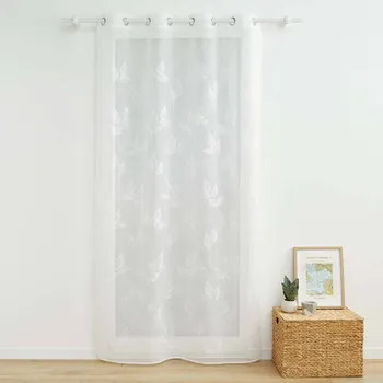 Záclona Blancheporte Voálová záclona s výšivkou lístků bílá