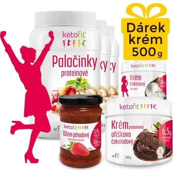 Balíček na přípravu proteinových palačinek 3v1 - PalaČinky, džem Malina, ořechový krém Sušenka