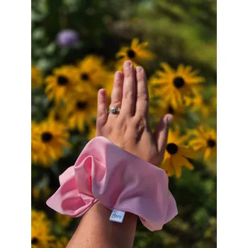 Plavkovinová scrunchie s kapsičkou - dámská Barva: Světle růžová