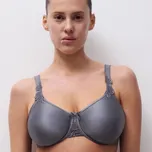 Chantelle Polovyztužená saténová podprsenka Hedona Chantelle®, s kosticemi šedá tmavá 70E