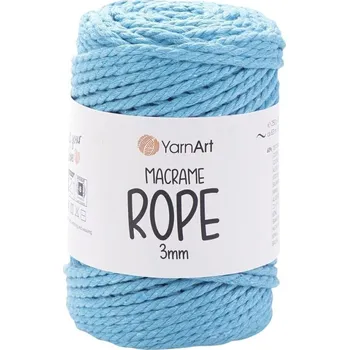 Galanterie Yarn Art Macrame Rope 3 mm 3 mm 63 m 763 Blue Šňůra