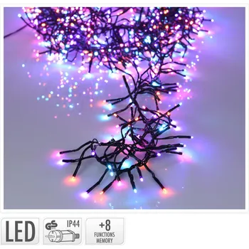 Vánoční dekorace osvětlení vánoční 5,6m 768LED duhová (MO, ORANŽ, RŮŽ), 8 funkcí