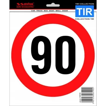 Samolepicí dekorace na vozidlo Nálepka OMEZENÍ RYCHLOSTI 90 KM/H TIR
