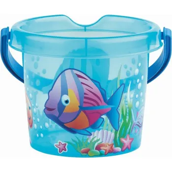 Hračka na písek Androni Kyblík rybičky průhledný - průměr 13 cm, modrý