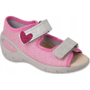 Dívčí obuv Befado dětské sandály textilní růžové velikost 22