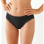 Blancheporte Sada 3 strečových kalhotek midi s vyšším pasem, bavlna a krajka černá 50/52