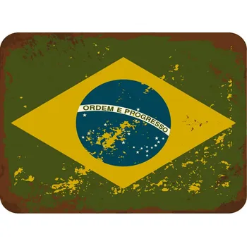 Plechová cedule Cedule vlajka Brazílie 30cm x 20cm plechová tabule