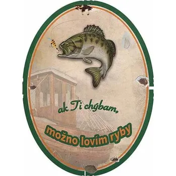 Plechová cedule Cedule Ak ti chýbam možno lovím ryby