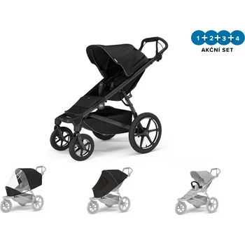 vozík za kolo Kočárek Thule Urban Glide 4-wheel Black + madlo + pláštěnka + moskytiéra