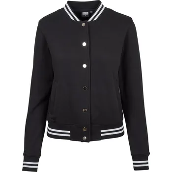 Dámská mikina Dámská College Sweat Jacket blk/blk Urban Classics černá | bílá | šedá 1752031