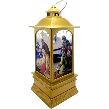 Party dekorace Plastový lampion Betlémský betlém - zlatý 21/8/8 cm 202410