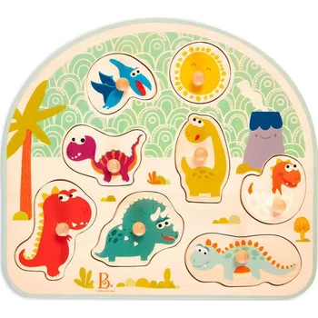 Dřevěná hračka B-TOYS DŘEVO Baby puzzle dinosauři vkládací na desce 8 dílků *DŘEVĚNÉ HRAČKY*