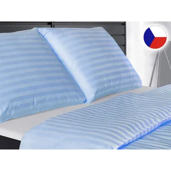 Povlečení Povlečení Atlas grádl proužek 2,5 cm 70x90, 140x220 modré