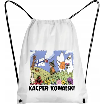 Školní sáček Sáček/Vak na přezůvky s motivem Mumínci a jménem dítěte, vhodný do školy na tělocvik (TV) nebo na papuče