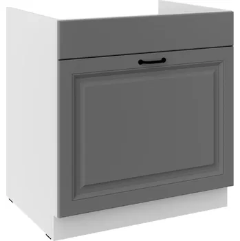 Kuchyňská skříňka Spodní dřezová skříňka s výsuvem STILO DUSTGREY / BÍLÝ MAT 80 ZL 1S BB