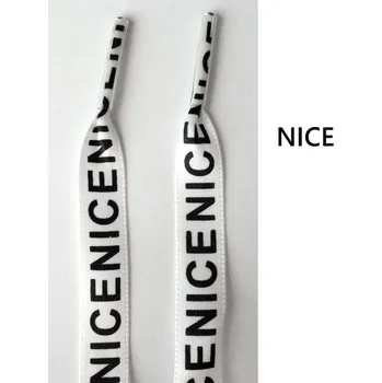 Tkaničky do bot Woodrow Tkaničky s nápisem Nice do bot tepláků mikiny - bílé ploché