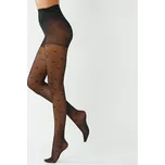 Blancheporte Sada 2 punčochových kalhot s motivem mašlí a peříček černá 3