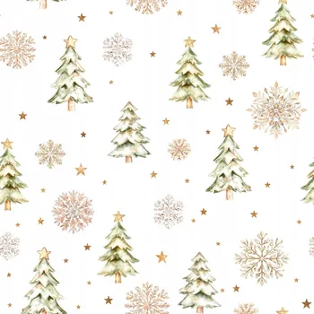 Vánoční dekorace VÁNOČNÍ STROMEČKY, ZIMNÍ PŘÍBĚH Dekorační látka NINA VODĚODOLNÁ 160cm barva 001