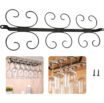 Věšák Dekorativní věšák držák na 8 sklenic pohárků na víno