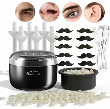 Sada na depilaci voskem Savineo, přírodní vosk, pro nos a uši