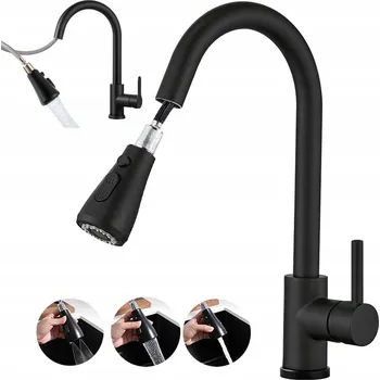 Vodovodní baterie Kuchyňská stojánková baterie Bedee STOJÍCÍ KOHOUTEK černá