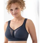 Blancheporte Stahující podprsenka z krajky a veluru, bez kostic šedá 80C