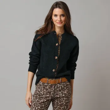 Dámský svetr Blancheporte Svetr s leopardím potiskem černá 42/44