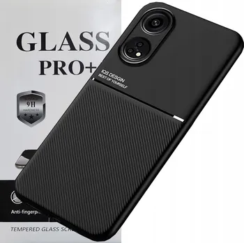 Pouzdro na mobilní telefon Pouzdro pro OPPO RENO 8T 4G Case Business Kryt + Sklo 9H Barva Černá