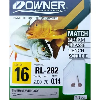 Rybářský háček Háčky s návazcem, 18 VEL. , připravené k vázání, Owner RL-282 CEJN